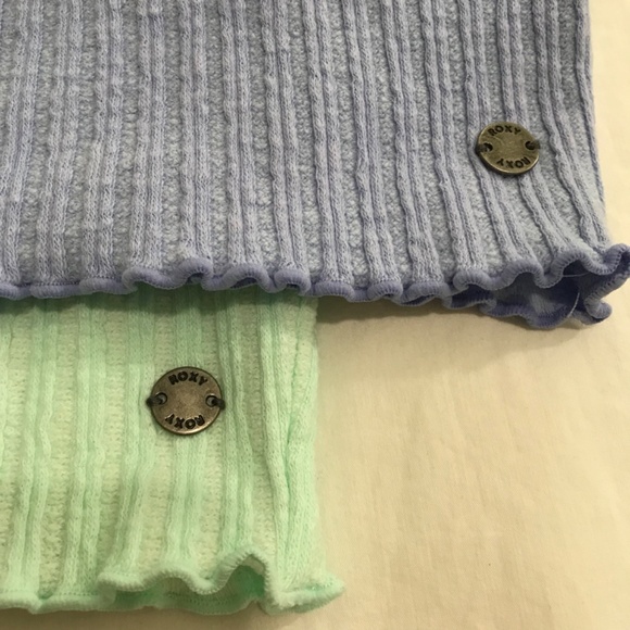 NWOT Roxy Rib Knit Tank Tops L Cropped Green Purple Bundle Lot - Picture 7 of 10